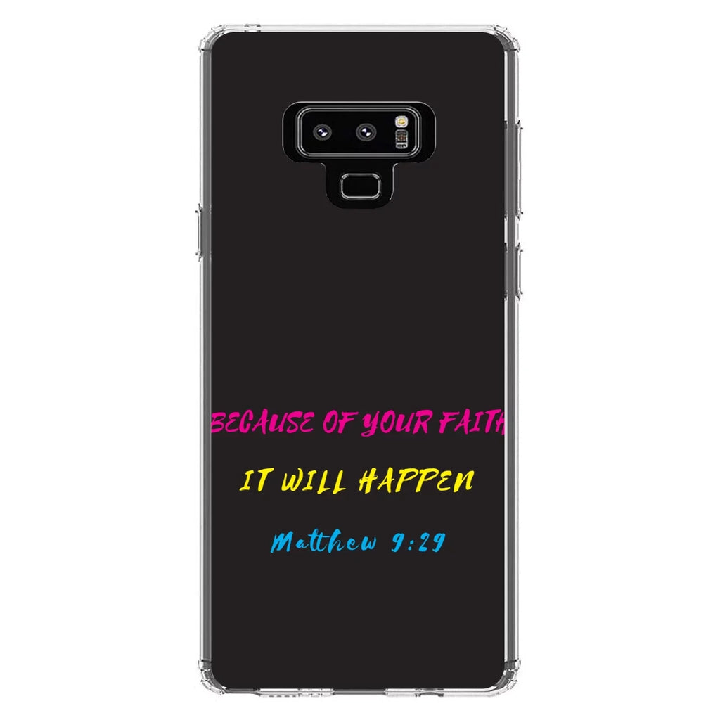 Hybrid for Screen - Shockproof Tempered Bumper, Note DistinctInk 9:29 Back, TPU - Case Faith, Will Because Acrylic - Samsung Your Happen It Clear Matthew of Galaxy Glass Protector 9