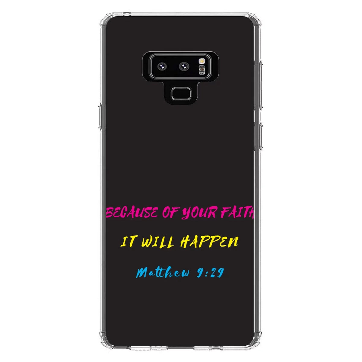 Hybrid for Screen - Shockproof Tempered Bumper, Note DistinctInk 9:29 Back, TPU - Case Faith, Will Because Acrylic - Samsung Your Happen It Clear Matthew of Galaxy Glass Protector 9