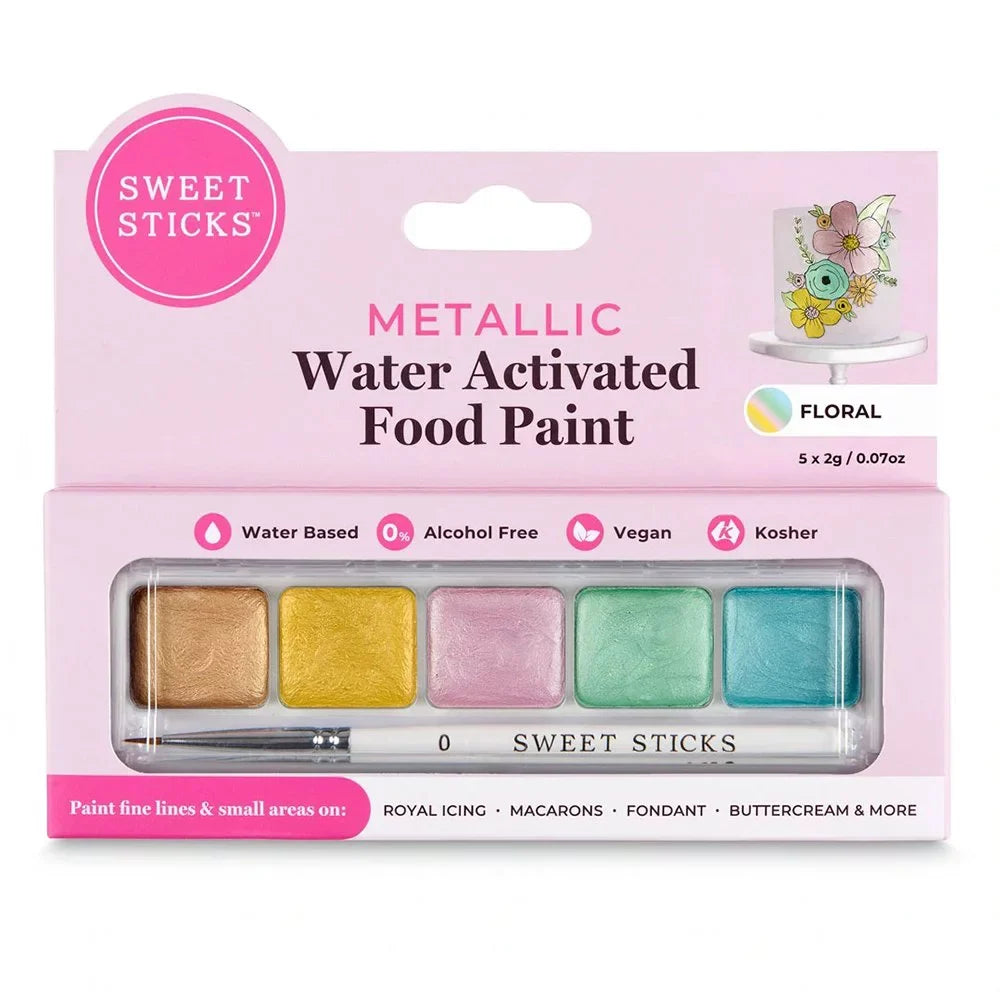 Sweet Edible Easter Paint Floral Sticks Food Palette, Mini Art Water-Activated