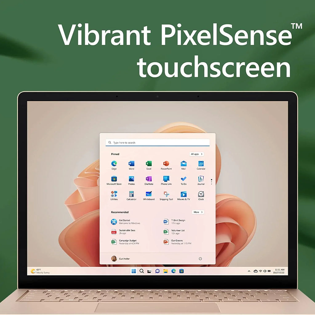 & 13.5" Storage 512GB with 11, Long Processor Fast 8GB Thin Sandstone Multi-Tasking, for Intel Microsoft 5 Laptop Lightweight, Life, Surface Screen, (2022), i5 Touch Windows Battery