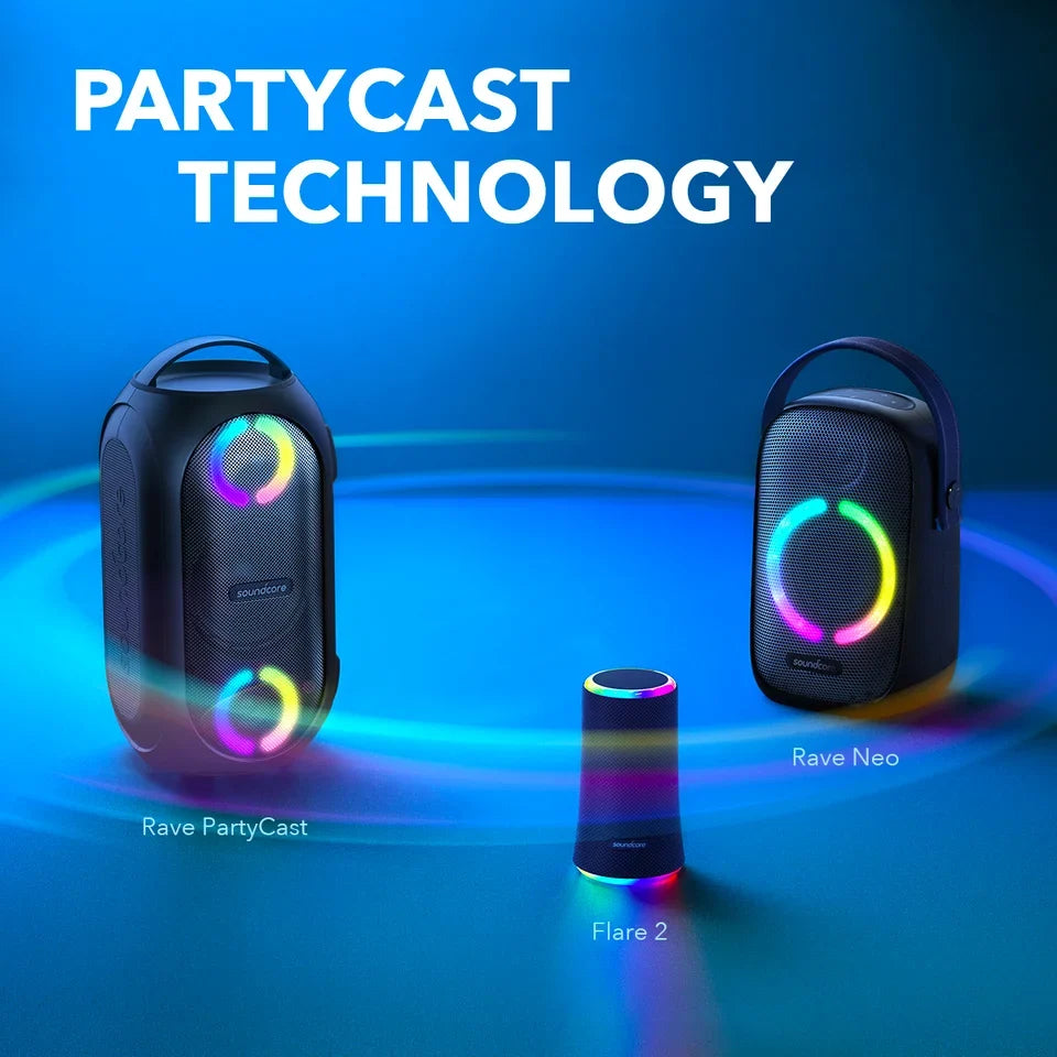 | | Rave by Anker- PartyCast | Playtime Soundcore A3390Z12 18-Hour | IPX7 Black Portable Waterproof | 80W Speaker