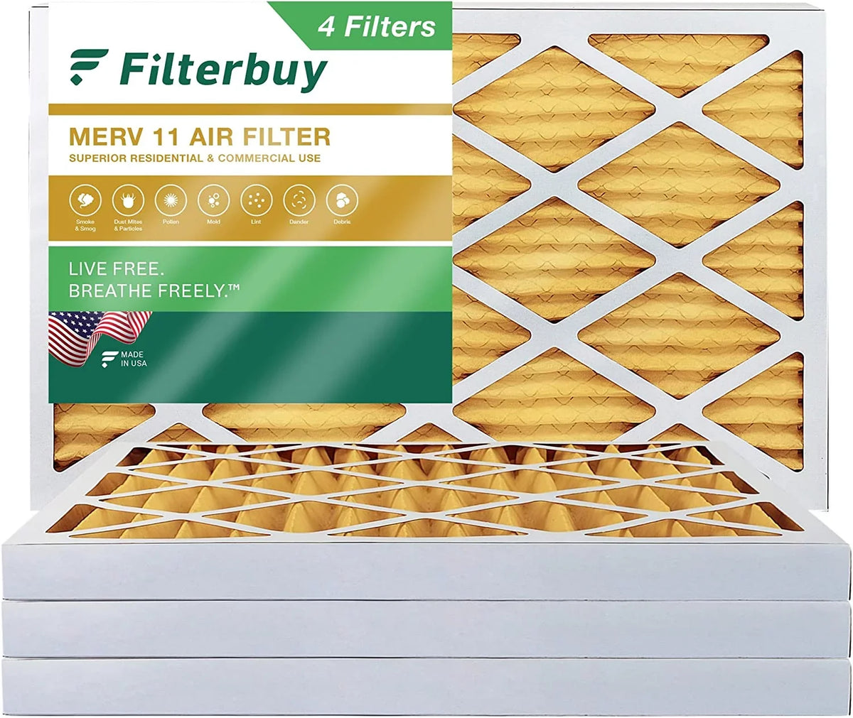 Filterbuy (4-Pack) Filters 11 AC Air 12x24x2 HVAC Furnace MERV Pleated