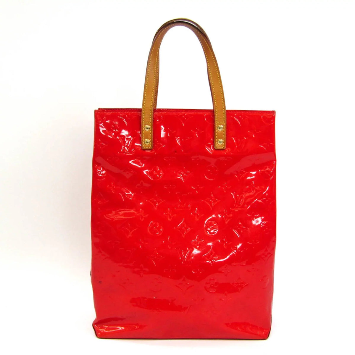 Louis Pre-Owned Handbag Women's (Good) Vernis Reade MM M91086 Rouge Monogram Vuitton