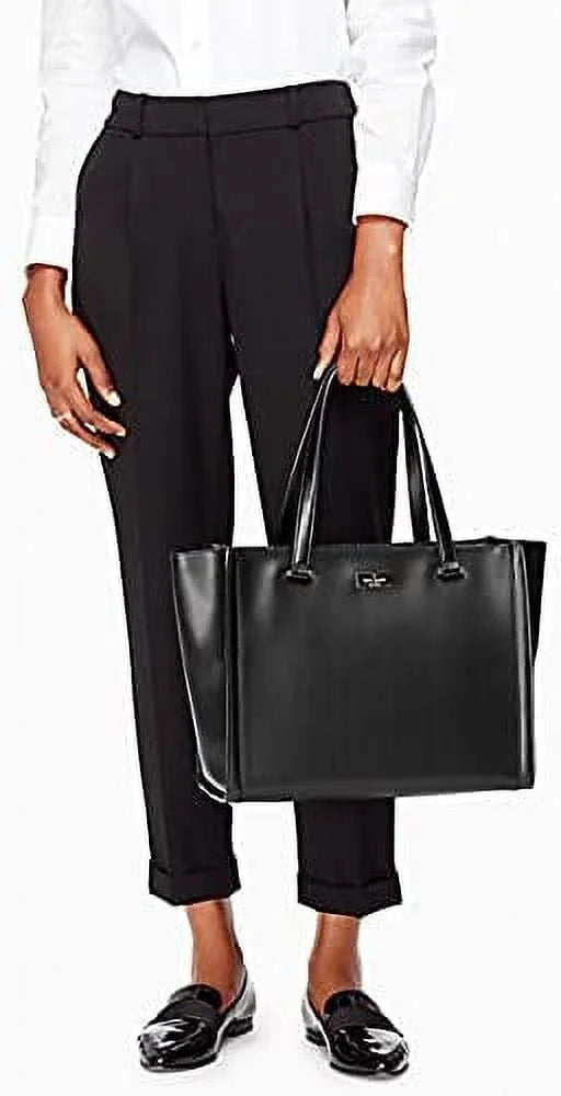 Vita York Court New Spade Regatta Handbag, Black Leather Kate