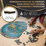 1000 Pieces Adults Puzzle for ZenChalet Retro featuring Floral Wooden Premium Jigsaw