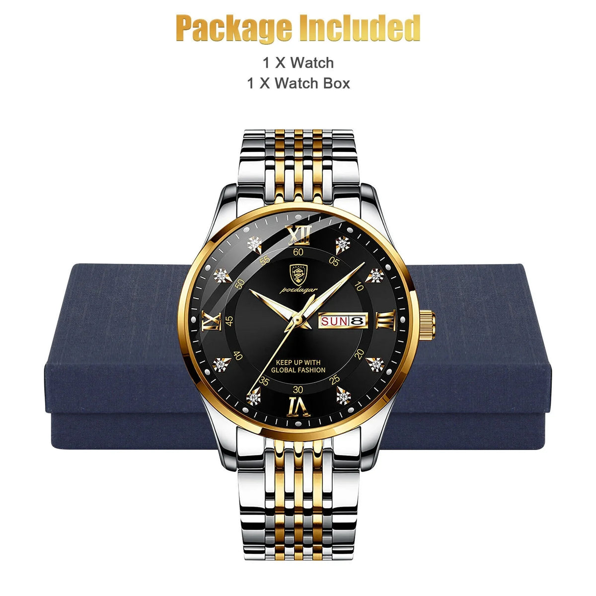 Steel Waterproof Relojes Watch Men's Stainless Quartz De Classic Hombre Luminous