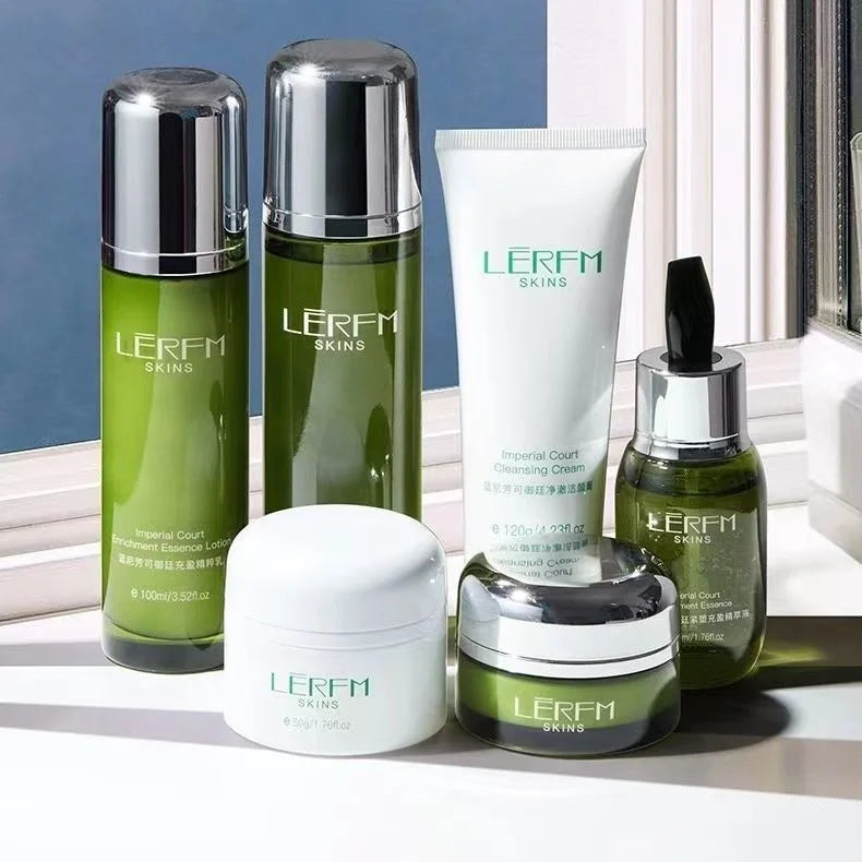 Cream Day Beauty Face Control Face 6Pcs Serum Pores Oil Deep Cleaning Toner Skincare Products Set Whitening Firming LERFM Night