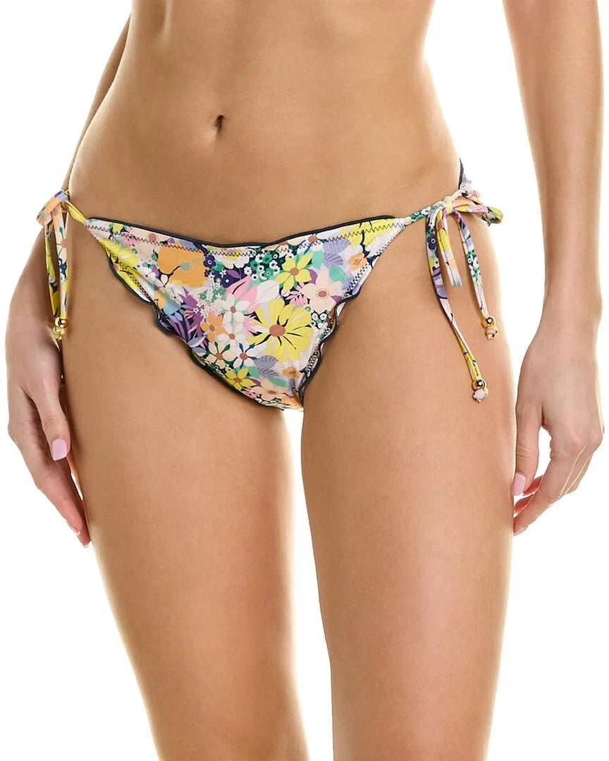 womens XS, Shoshanna String Lettuce Bikini Yellow Bottom,