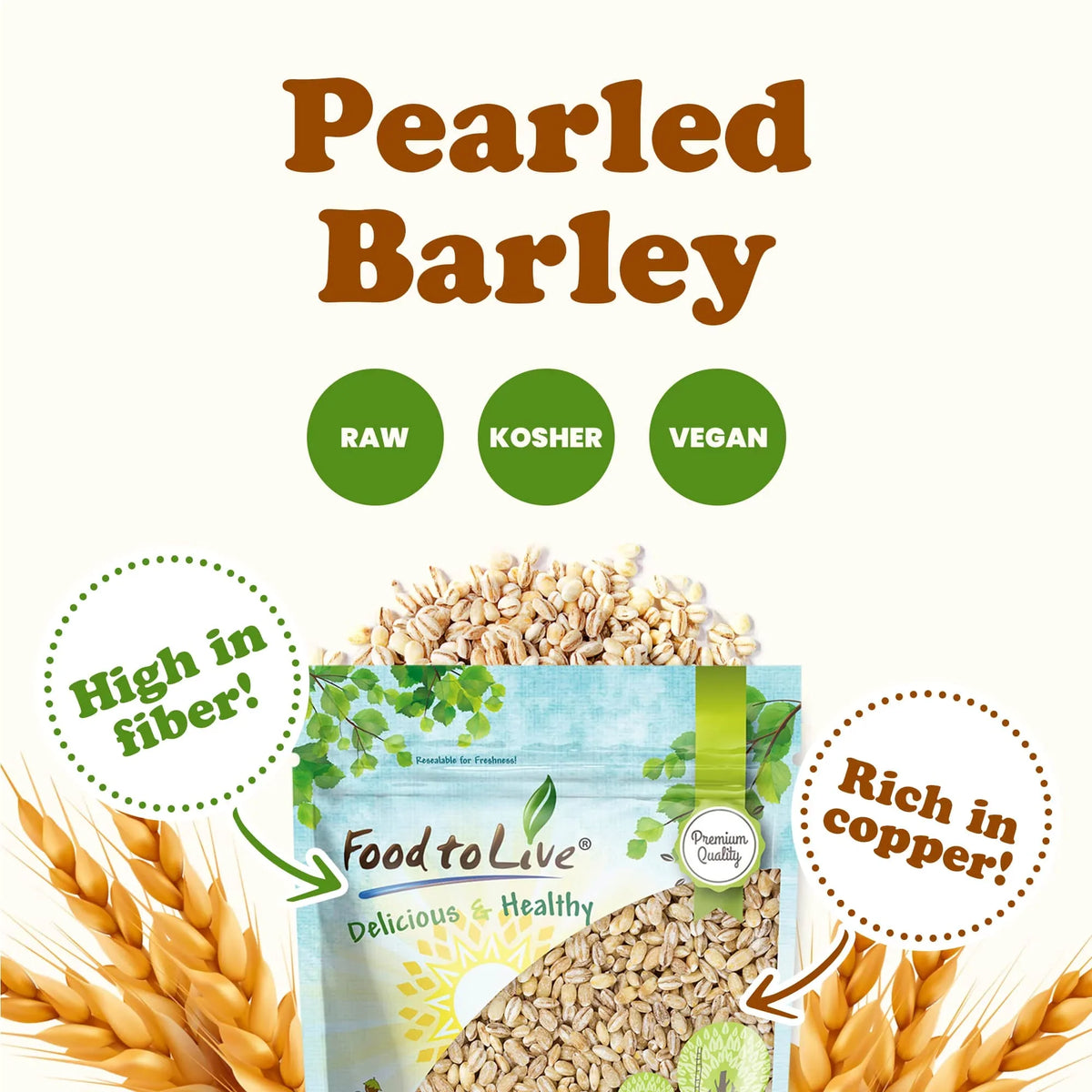 Barley, by Raw Kosher, 25 Vegan, — Food to Pearled Live — Pounds