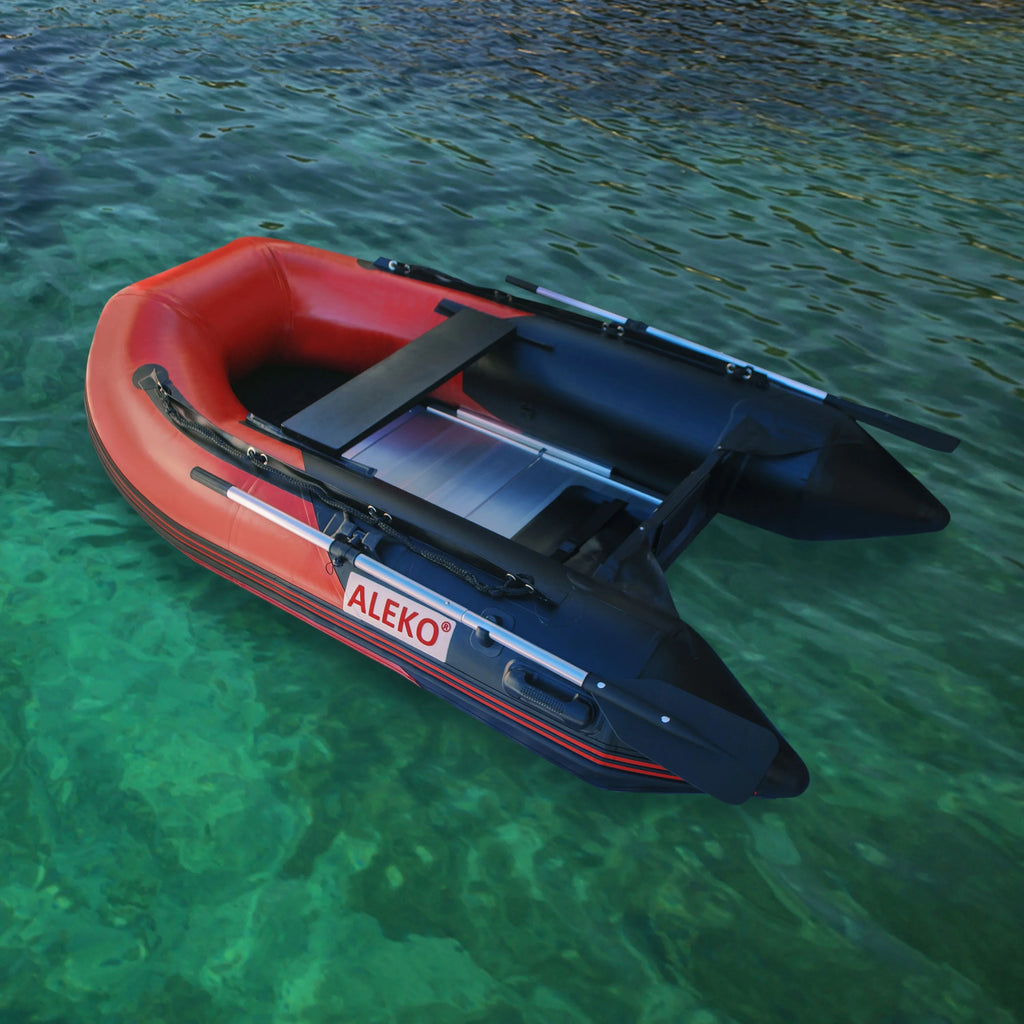 with BT250RBK Red - feet 8.4 Floor Boat Aluminum Black Person 3 Inflatable and ALEKO