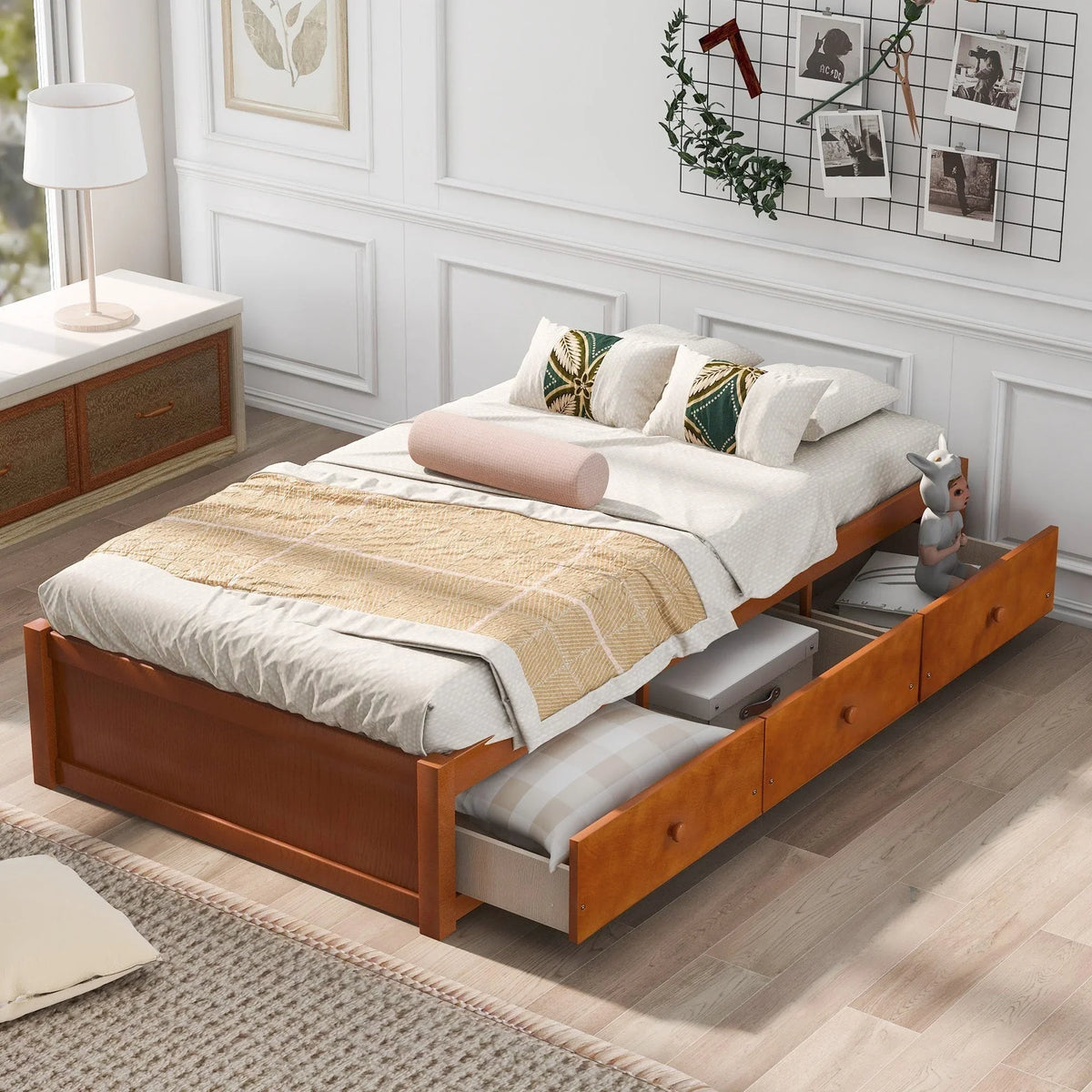 Twin Oris - Bed Size Oak Wooden Platform