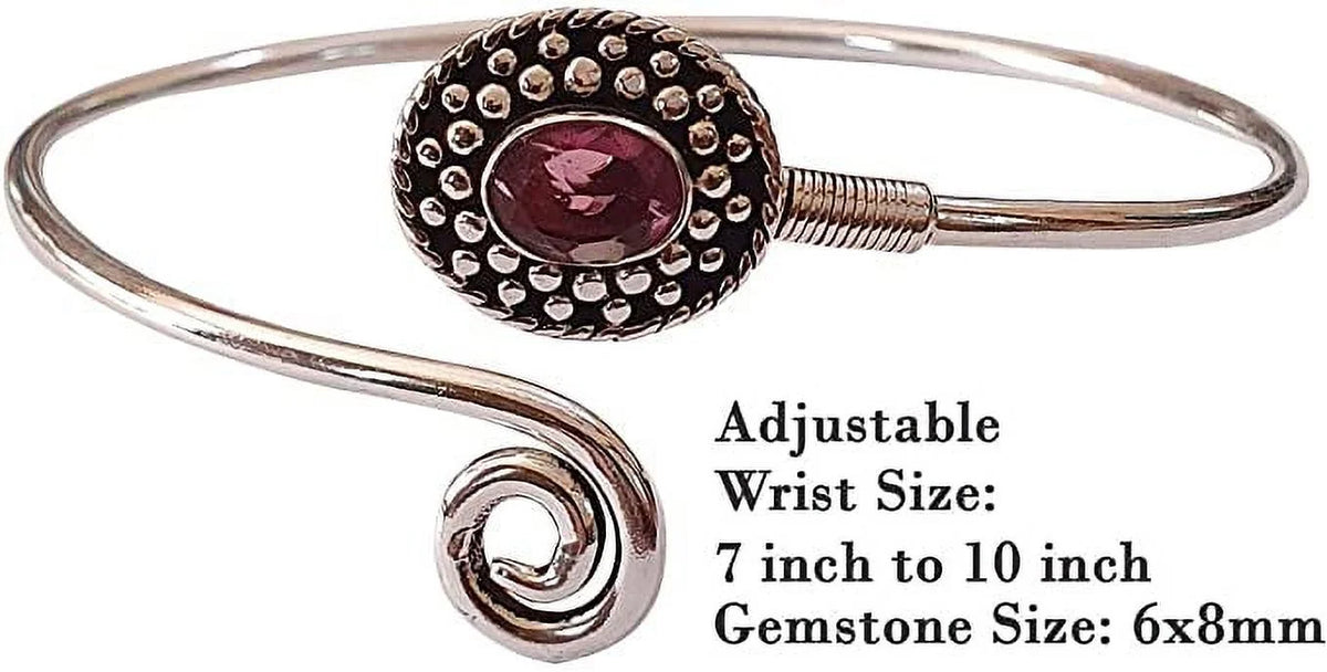 Party Silver Handmade Bracelet Bracelet, Gemstone Design Tourmaline Designer Pink Bohemian Boho Cuff Women, Jewelry Fashion Natural Plated Modern for Tribal