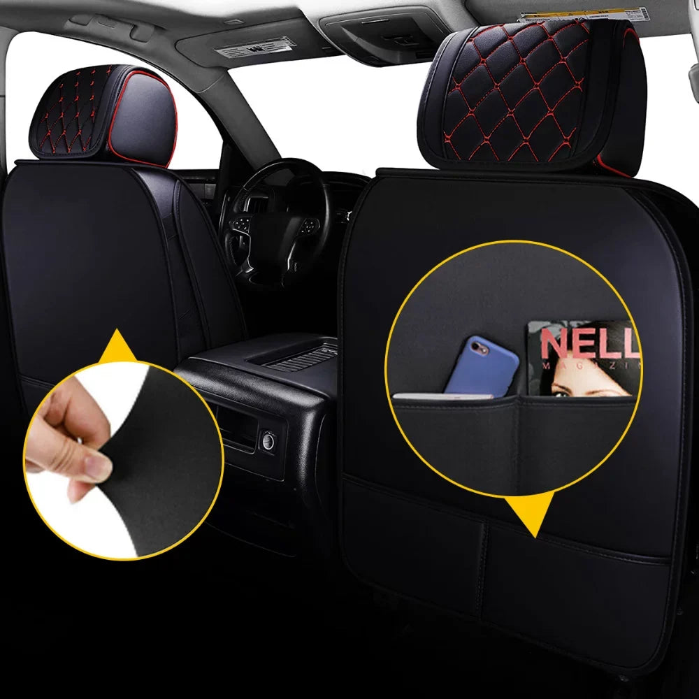 Set, Car Crew,Double,Extended HD Covers GMC Sierra Fit Pickup Cab 2007-2023 / Silverado Seat Truck(Full 1500/2500 Full 3500 Black-Red) or for Set HD
