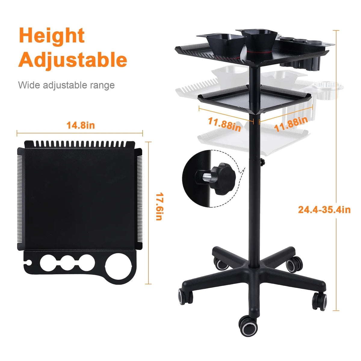 Wheels Cart 2-tier Trolley,Station Hair Stand Salon Movable With Bestauty Cart 2 Clinic Salon Adjustable Adjustable Hair Salon Beauty On Salon Beauty Salons Adjustable 2 Hair Cart Stand Salon Movable