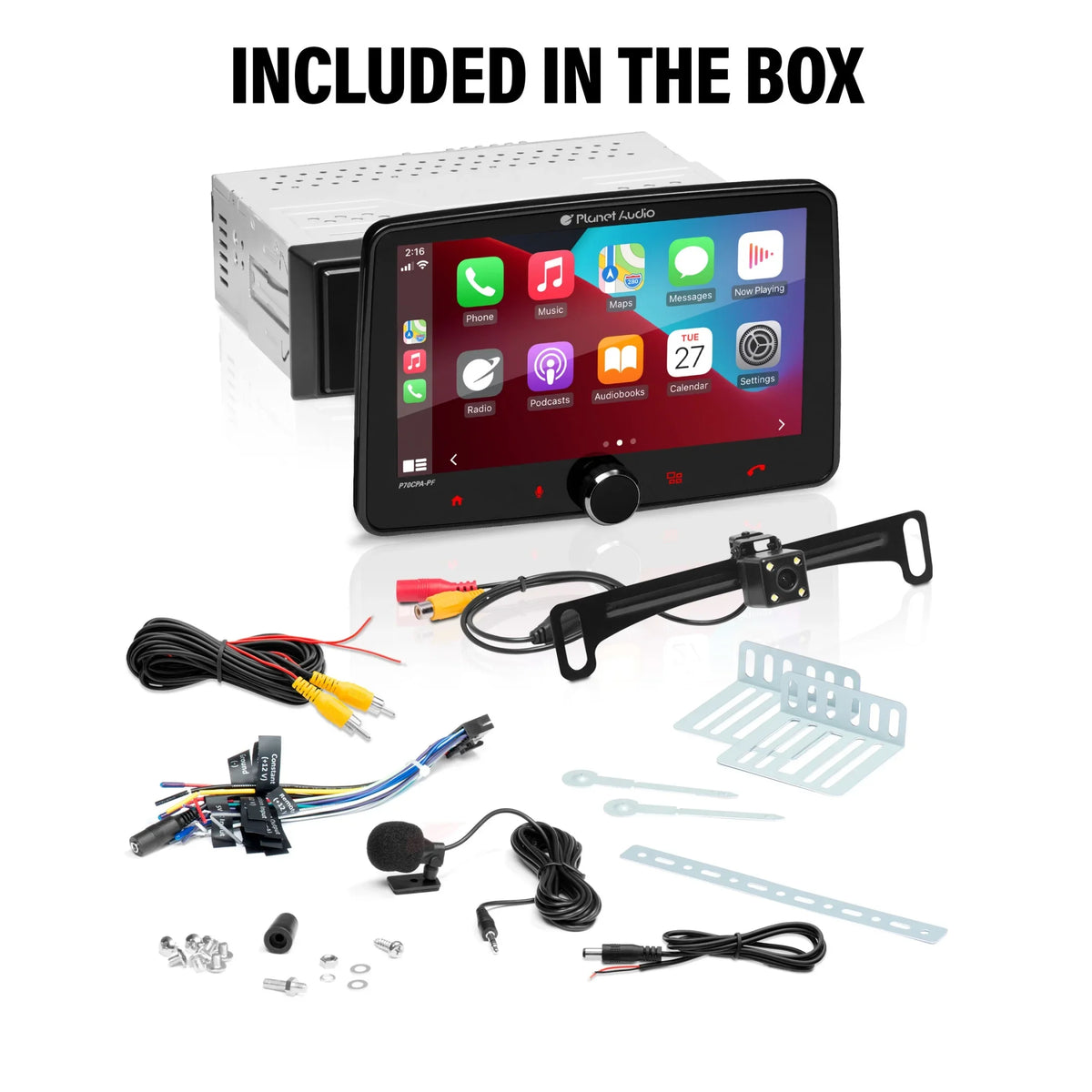 No Planet Audio Stereo - CD P70CPA-PCF Apple Single Android DVD Din, Player, Car Receiver, Inch Backup Auto, 7 CarPlay, Touchscreen, Bluetooth, Camera Radio AM/FM