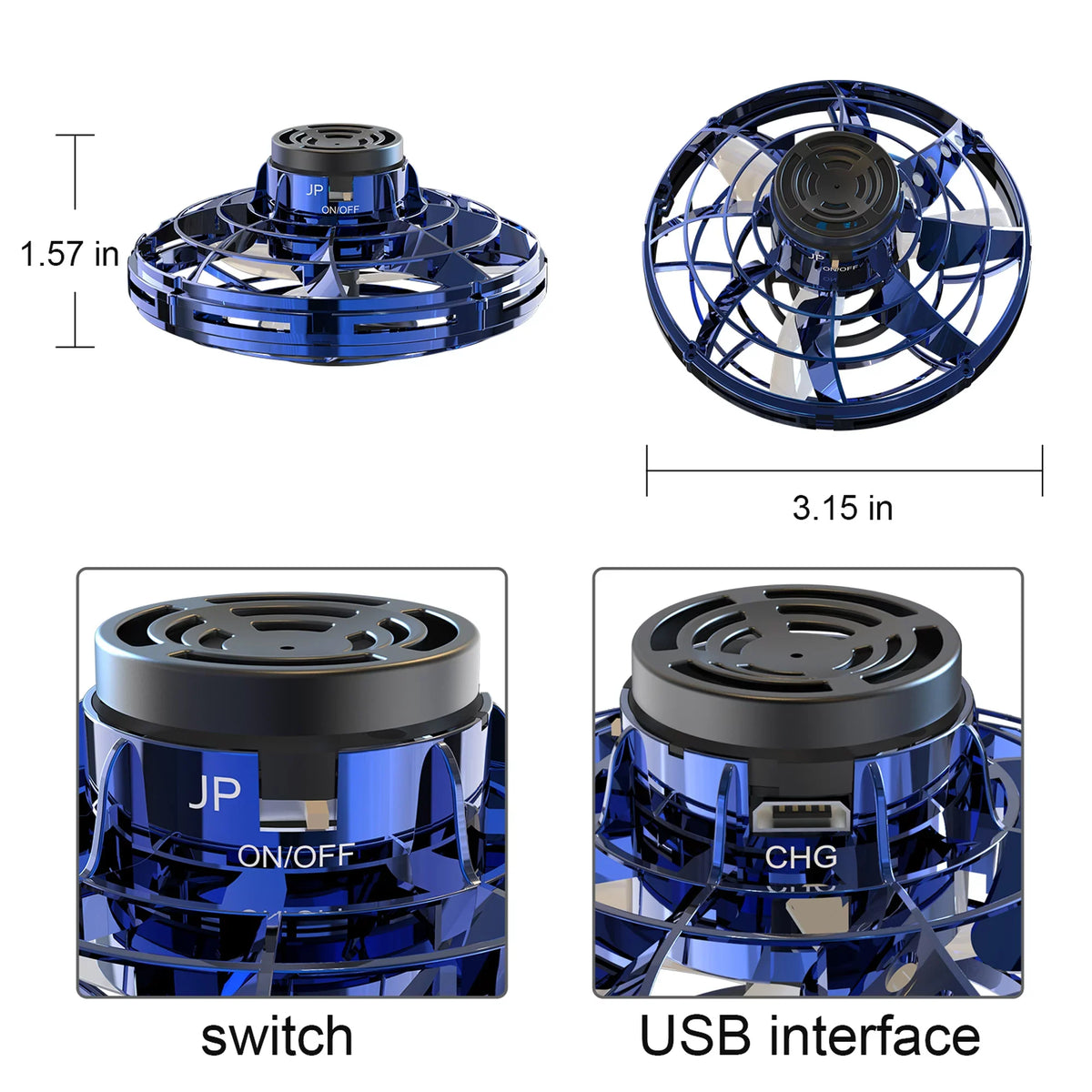 Drones Girls-Black+Blue Pack/Set Free 2 SAYFUT Toys Toys Boys Flying or Indoor Small Kids/Adults Hands Drone Operated Scoot Hand Easy Orb Drone Helicopter, Ball for
