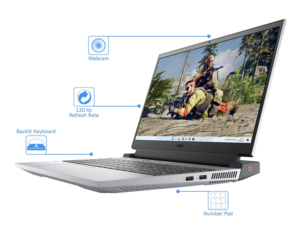 3050 FHD 15.6" Dell 7 Notebook, 5800H, Grey, Gaming G15 120Hz PCIe GeForce SSD, NVIDIA AMD 11 Windows Home RAM, Ryzen Phantom 8GB RTX 512GB Ti,