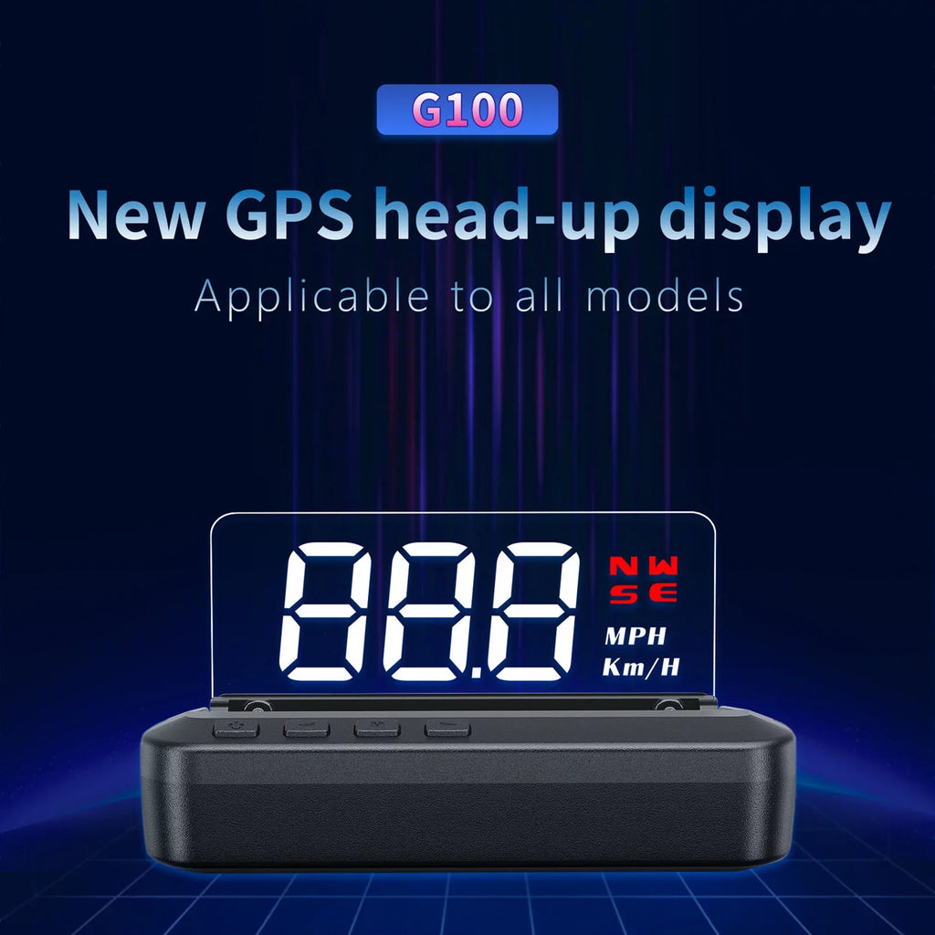 Alarm Head-Up Driving Display (HUD) System Car - Speedometer, Digital Display, GPS with and Dual Fatigue Alarm, Overspeed Screen Dual