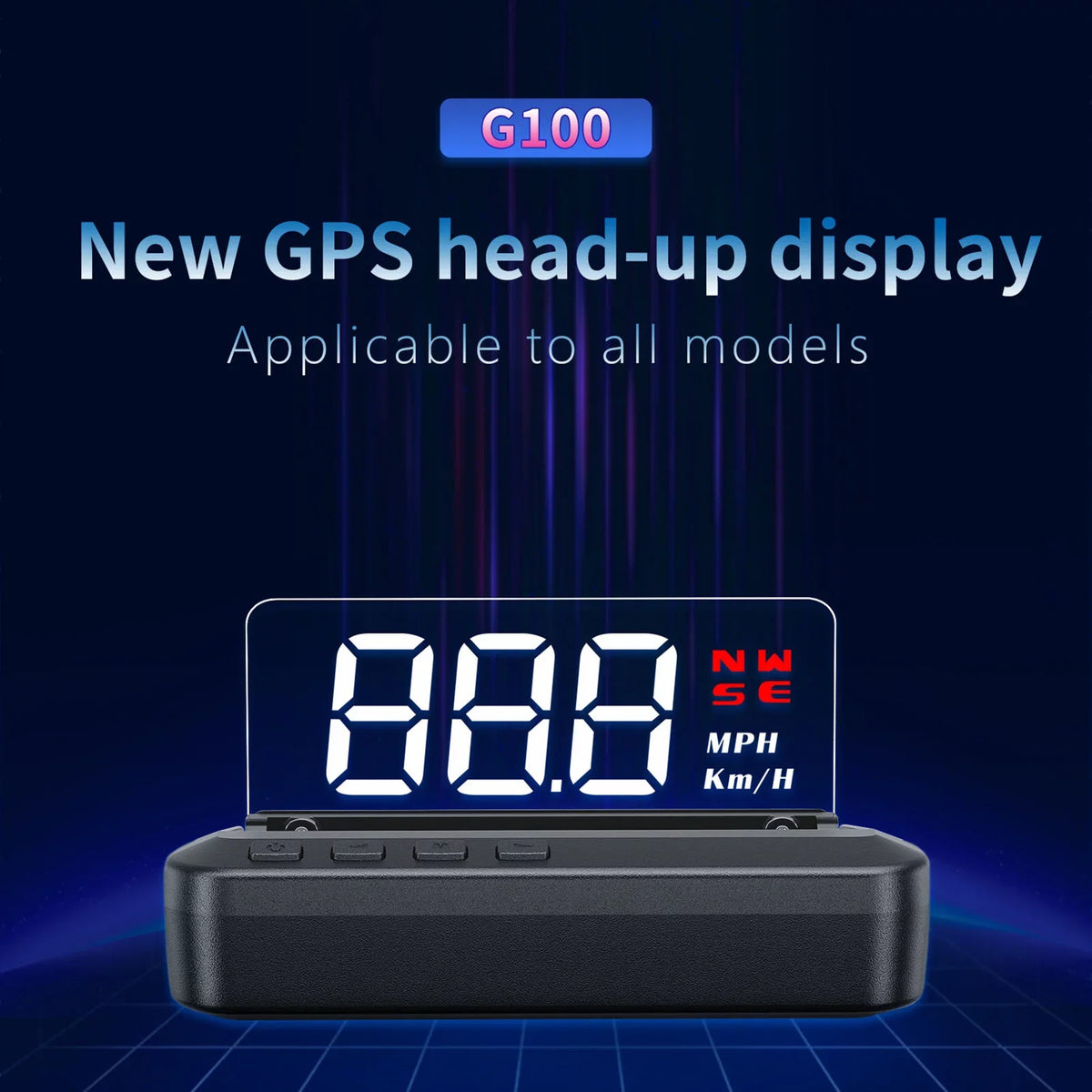 Alarm Head-Up Driving Display (HUD) System Car - Speedometer, Digital Display, GPS with and Dual Fatigue Alarm, Overspeed Screen Dual