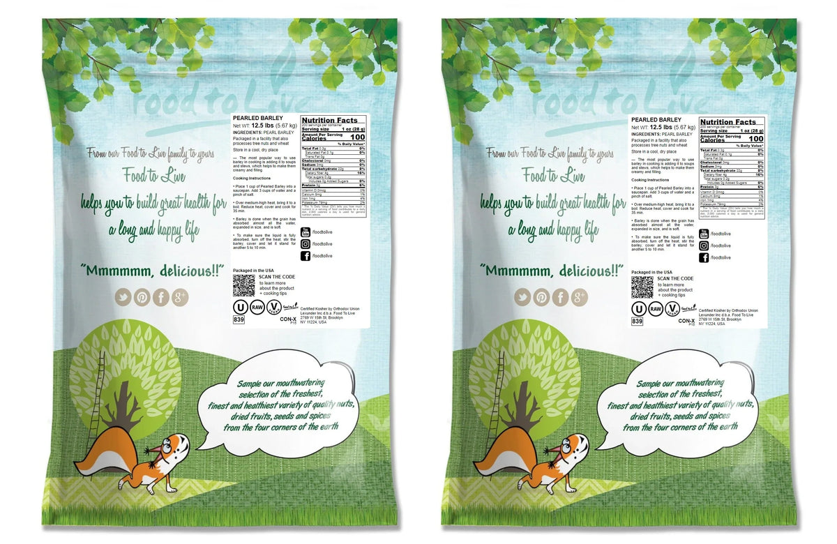 Barley, by Raw Kosher, 25 Vegan, — Food to Pearled Live — Pounds