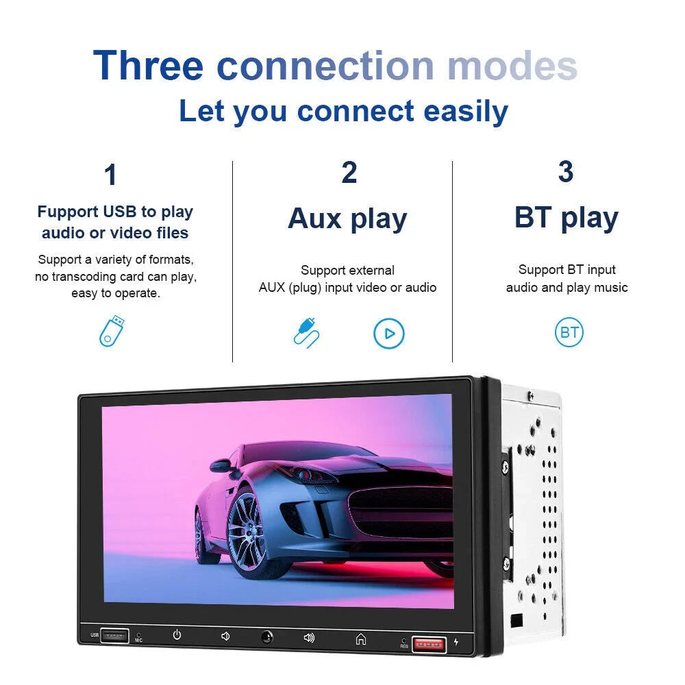 Android Auto Car Mirror Link HD Player Fast AUX Wired MP5 JLLOM System Screen 7" & - Charge Apple Bluetooth Carplay Stereo