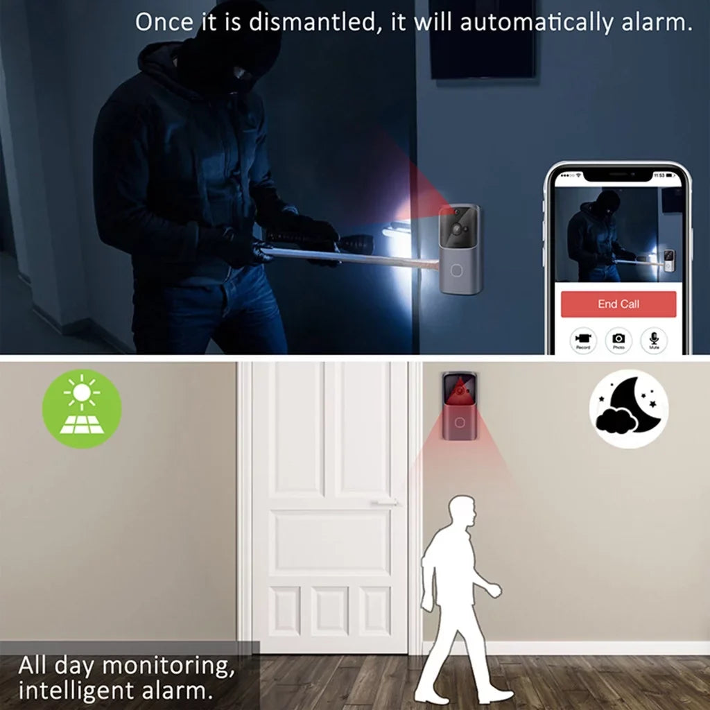 Video Wifi & Doorbell Hd Ios&Android Camera Audio Night for Operated Doorbell Wireless Vision Speaker Motion