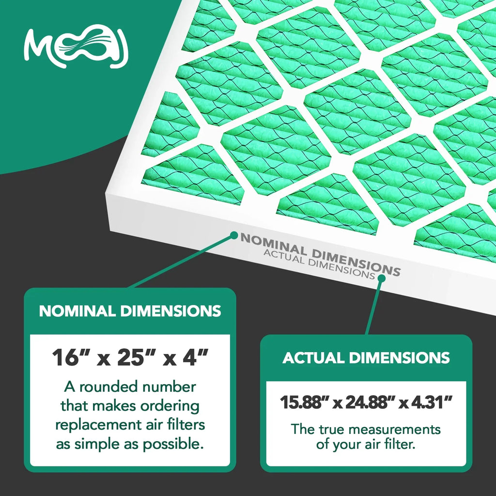 13 IN x | 16x25x4 4.31" MERV x Filters Pleated Furnace 24.88" for Applications Air Viral Replacement BASED Elite Air AC 15.88" Actual USA Bacterial Dimensions: | | MOAJ (2-PACK) & Filter | Defense & |