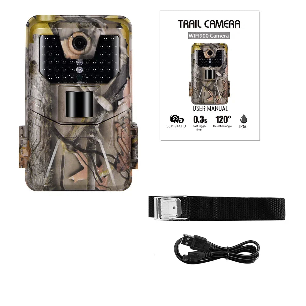 Outdoor Trail Control 36MP/4K HD for Vision Camera WiFi Camera Camera APP Photo Game Wildlife Monitoring SuntekCam Night Traps Scouting Wildlife Waterproof