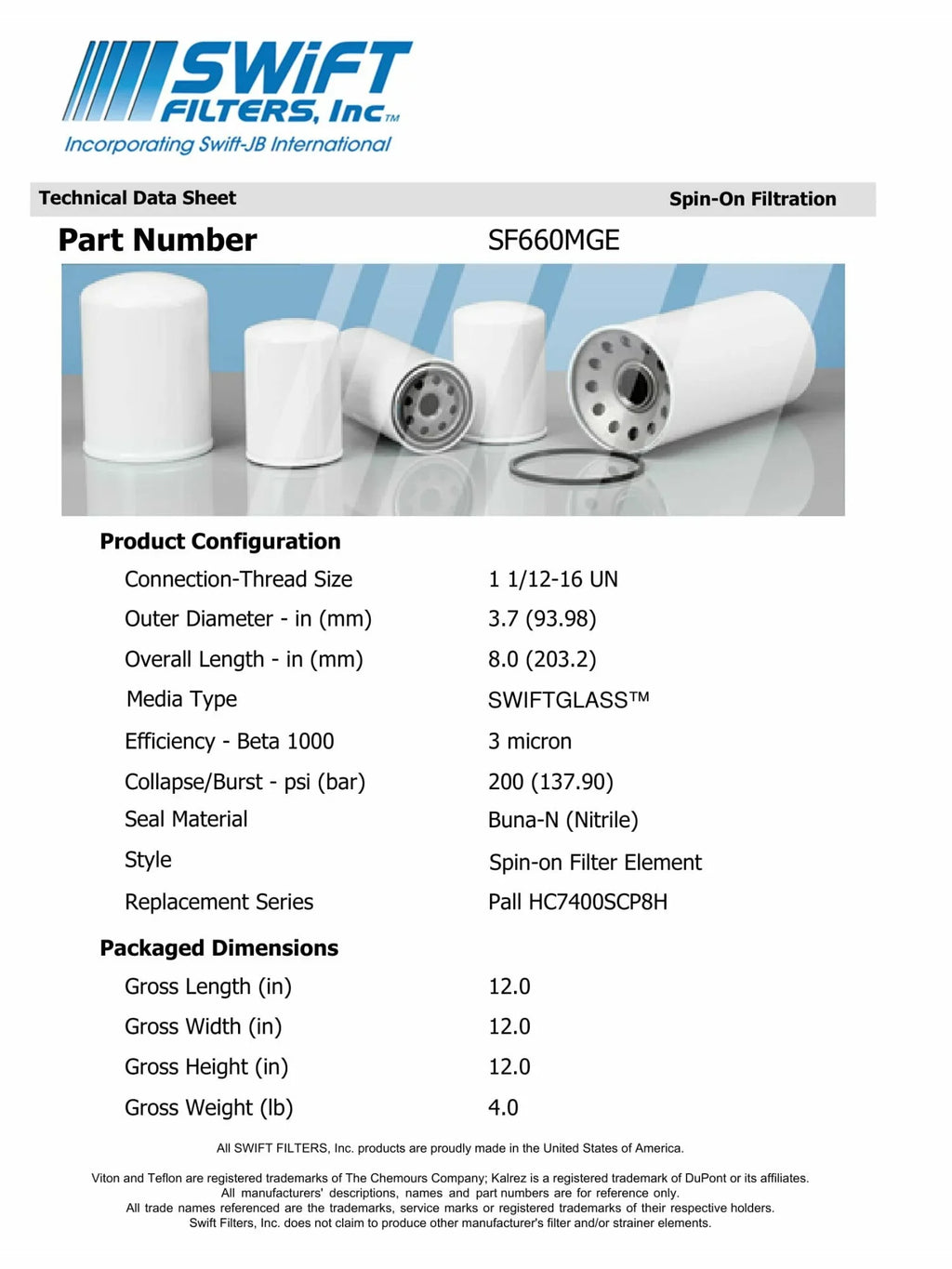 Construction Interchange 3 for Direct FLEETGUARD HF6604in-On Filter Microglass Element Micron
