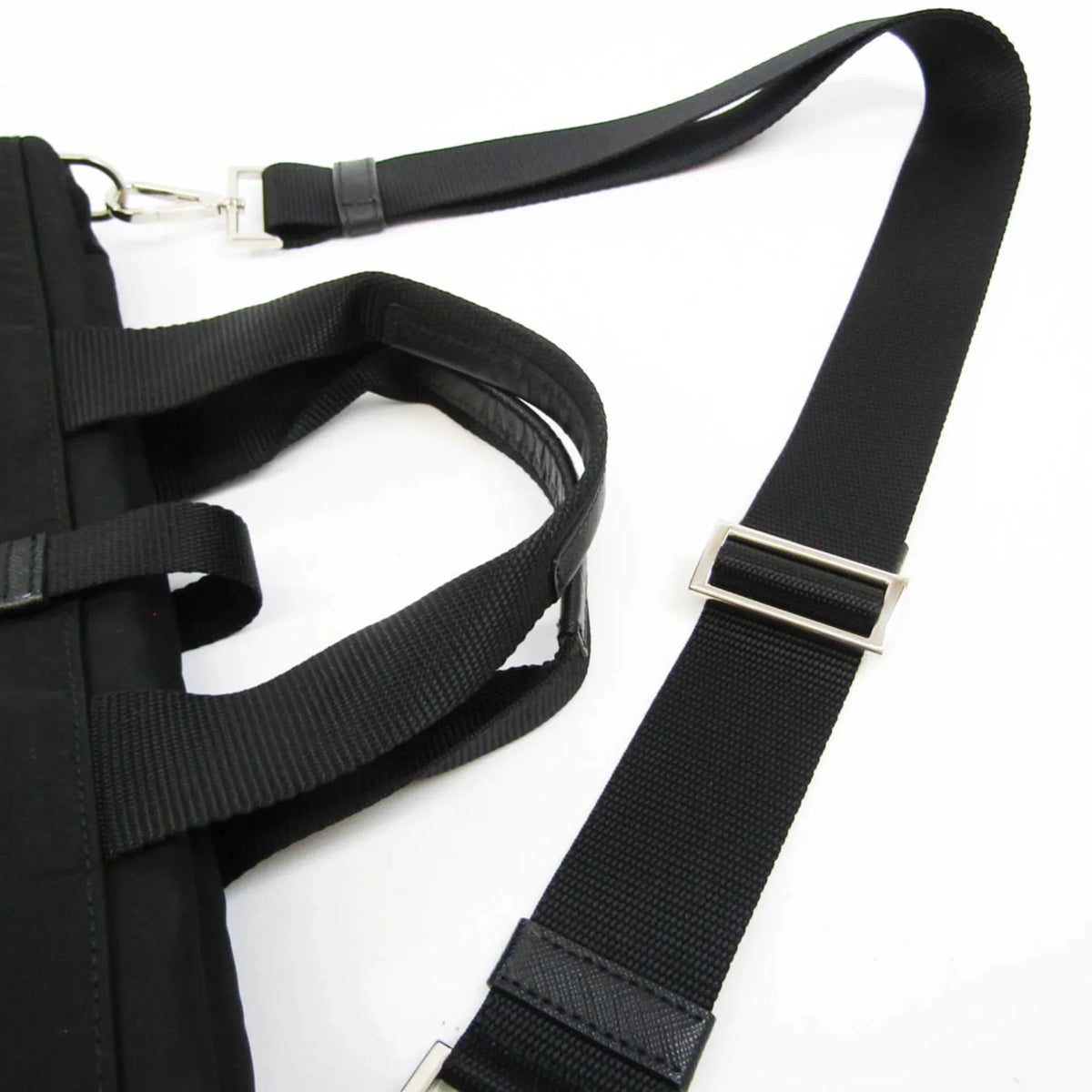 Shoulder Leather,Nylon Bag Prada Black Pre-Owned Women,Men (Good)