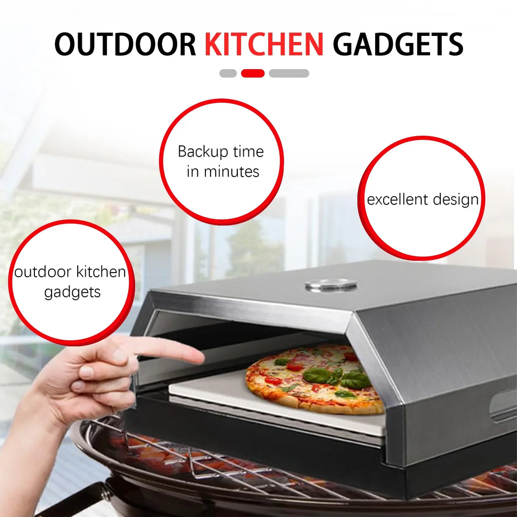 BBQ Handles, & Pizza Oven Charcoal Top Carry BBQ Oven, Fits Home-made Any Pizza Easy Pizza Gas On Portable Grill, Oven, Grill