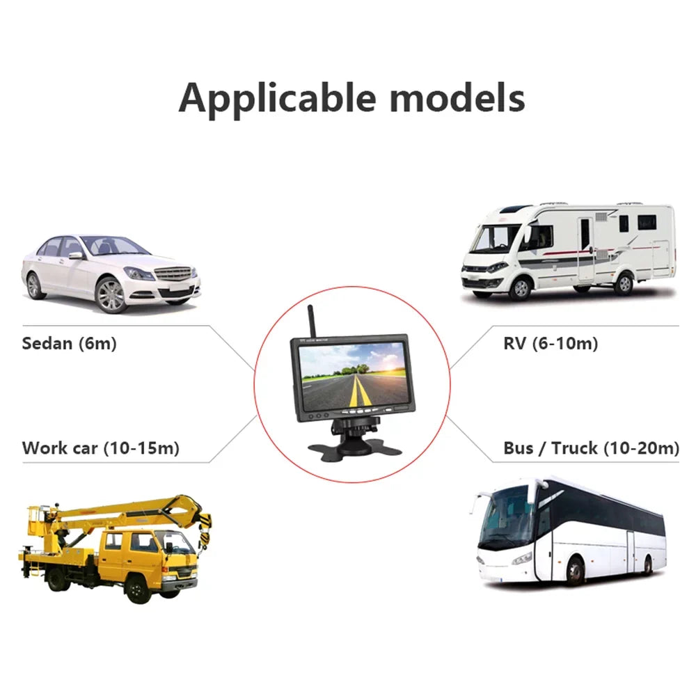 Rear Wireless Night Engineering Truck Truck Rear Vehicle Car Function Monitor Parking Visualizer Car Monitor Assist Lcd Display 7 Monitor Front Camera Vision Willstar Inch Car Navigation