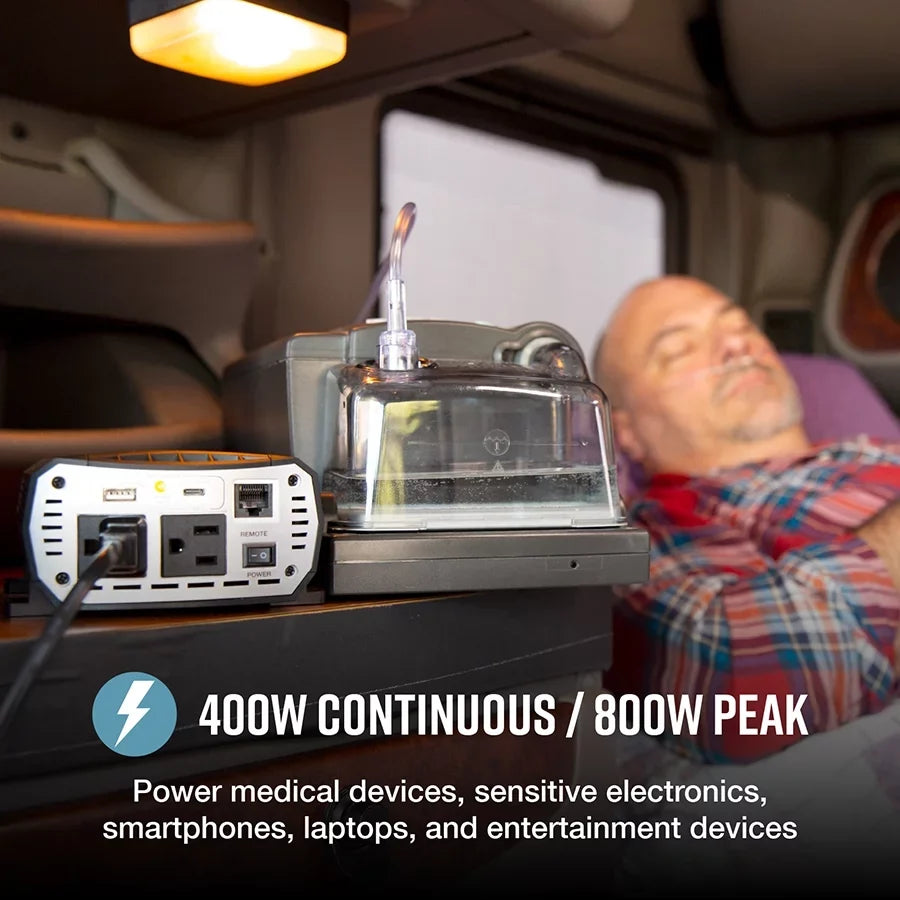 Cobra Inverter Charge PURE with Power Fast USB - SINE 400W SINE 400-Watt PURE
