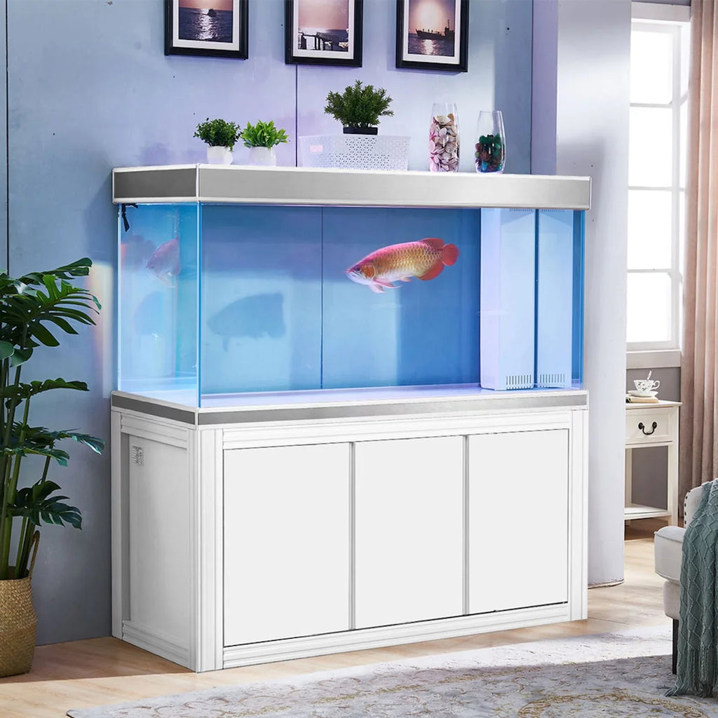 All-in-one White Aquarium Gallon Tempered and 235 Aqua Dream Silver Glass