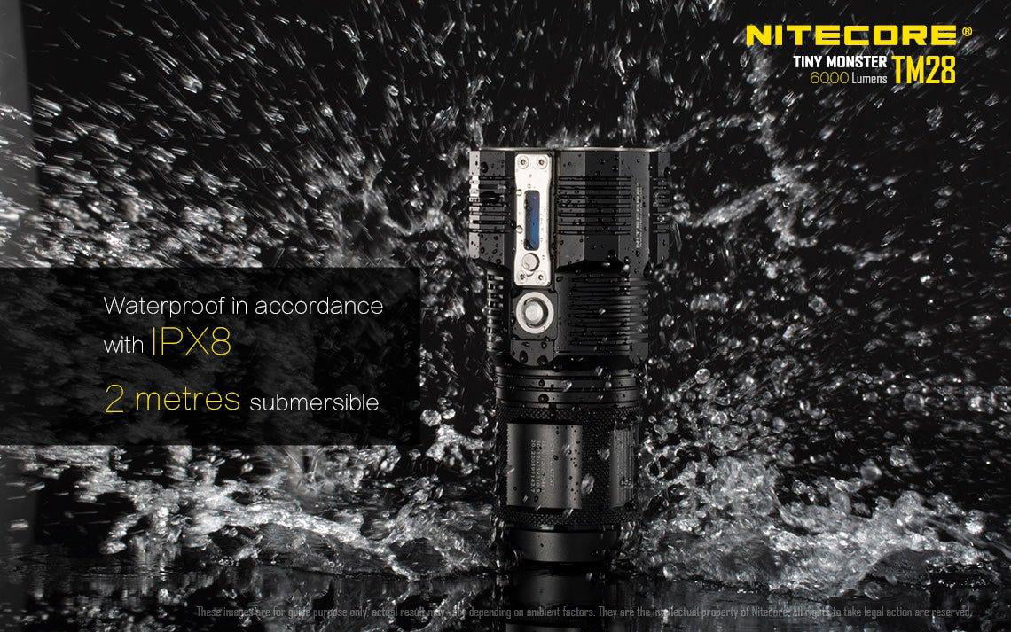 E4K and at -Both or home can Outdoor Searchlight Recharged Flashlight Value go Nitecore the on TM28 Pack: be