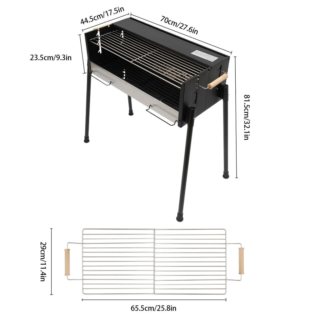 Stainless 304 Folding Grill Charcoal Grade BBQ Kits Steel with Grill Grill Barbecue Tool Miumaeov Food Camping Grill Charcoal for Portable Picnic