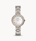 Two-Tone Watch Karli BQ3337 Three-Hand Steel Fossil Stainless