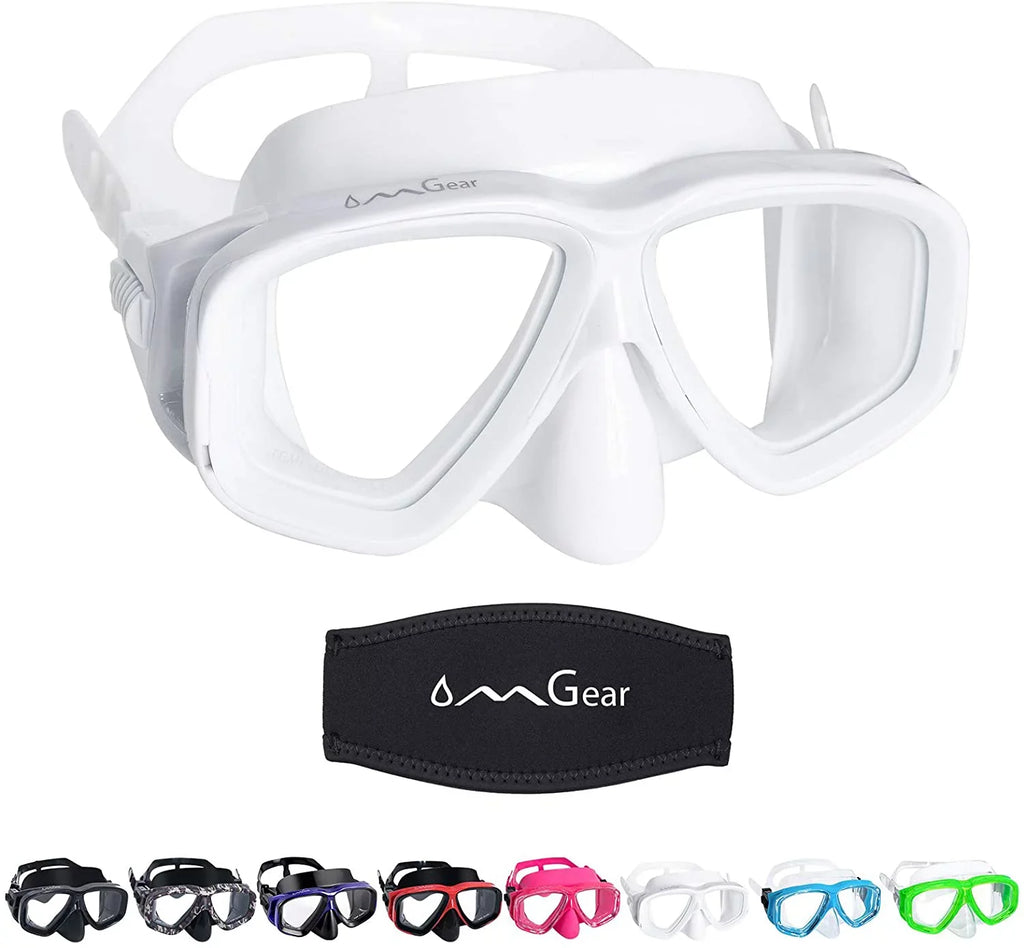 Swim Junior Scuba Swimming Snorkeling Dive Neoprene Nose Snorkel Mask Diving Mask with Resistance Gear for Strap Impact Goggles Cover Adult OMGear Goggles Spearfishing