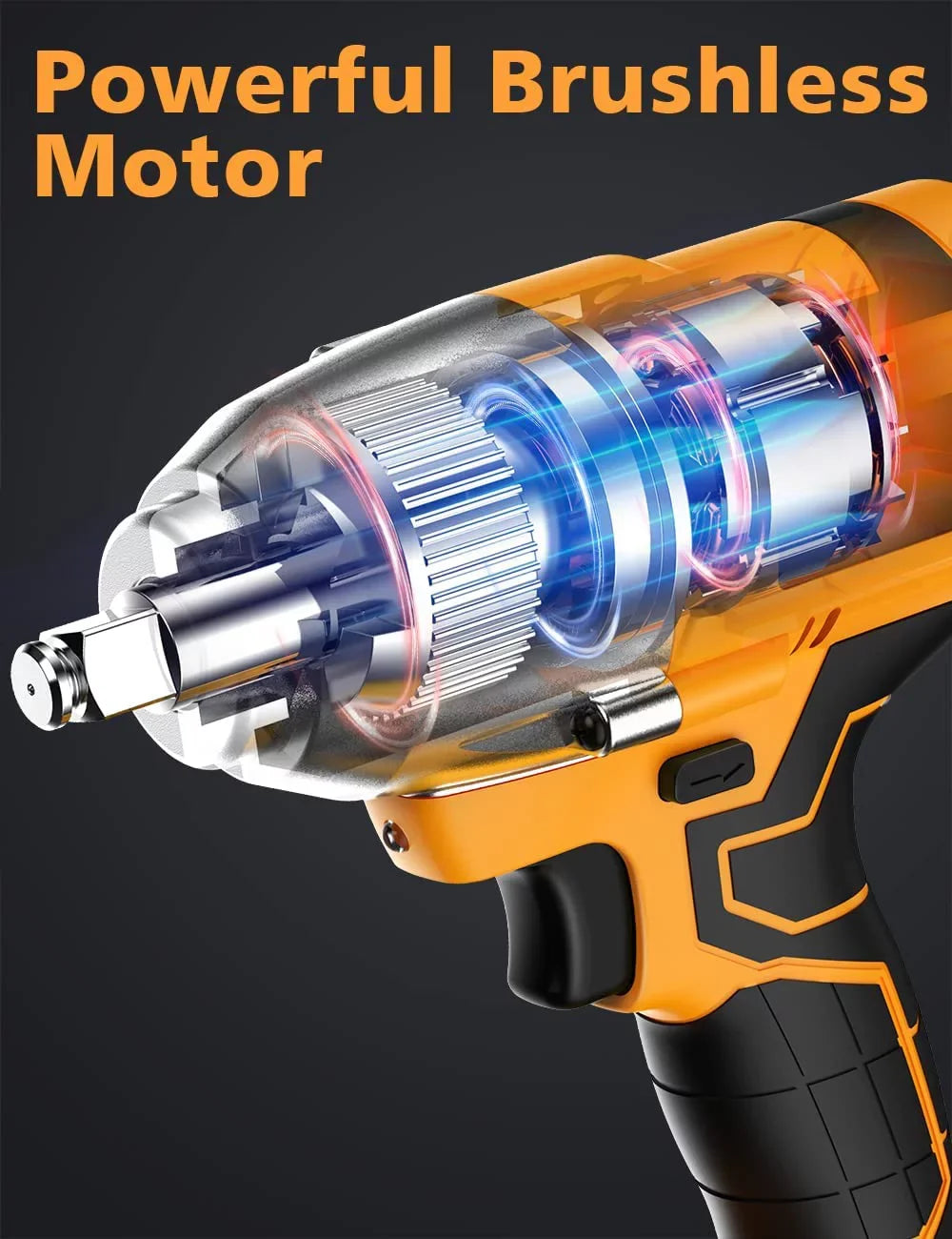 ft-lbs Impact Wrench,Max Wrench Gun 515 Torque Tiers for Impact 1/2 Cordless Brushless 700N.m Impact Car MORI Inch