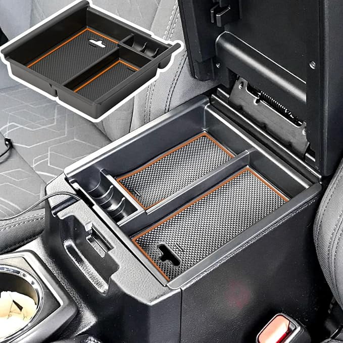 Material Console Compatible 3rd 2023 Insert 2016-2019 Armrest Box Accessory Tacoma Center 2020 2021 Organizer Tray Toyota with 2022 EDBETOS Gen ABS Trim) (Orange