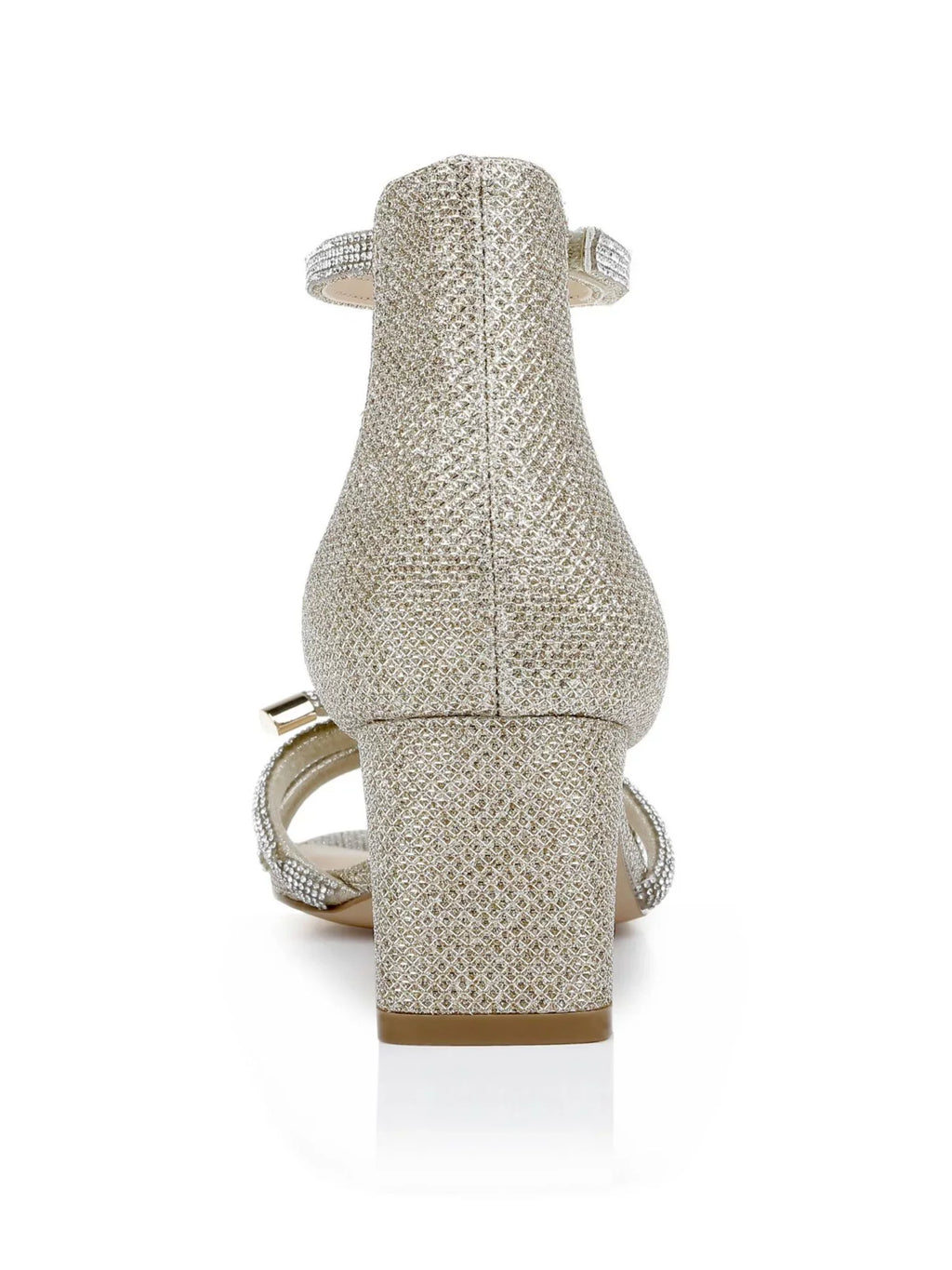 Heel Block M JEWEL Womens MISCHKA Sandal 5.5 Rhinestone BADGLEY Toe Lena Ankle Silver Round Heeled Strap Dress