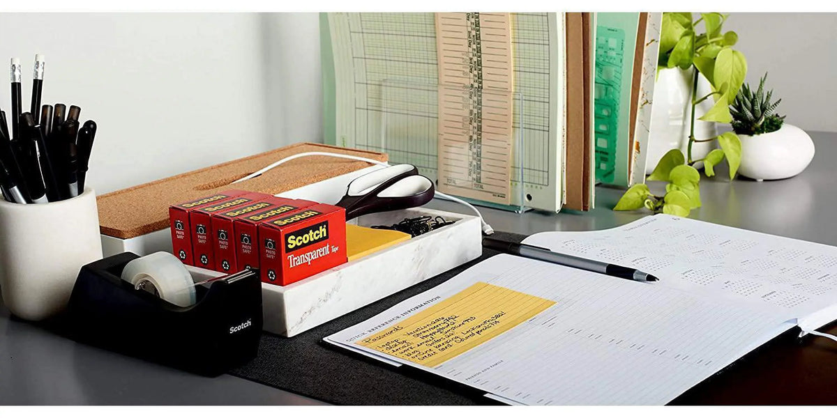 x Use, Finish, Tape, (600-6PK) and Width, for Home Office 3/4 Scotch Inches, 1296 Standard Glossy Rolls, Engineered Transparent Boxed 6