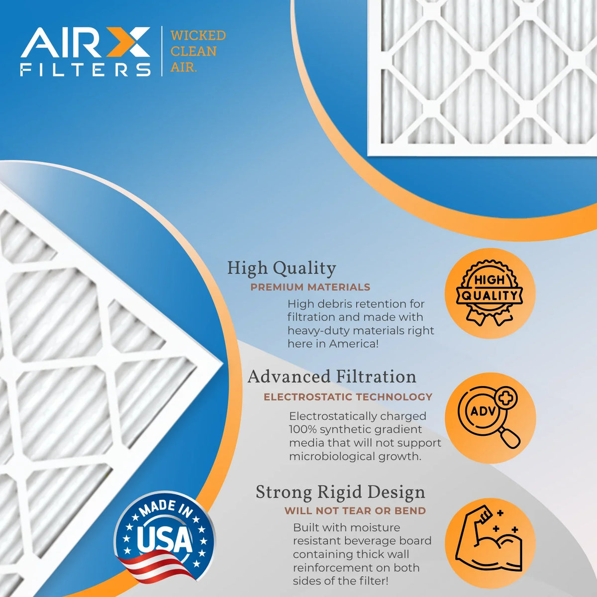MPR AIRX AIR. CLEAN Comparable Filter 1000, Rating, Pack & Filters USA to MPR in Made FILTERS WICKED 1200 by FPR Air - 11 16x20x1 MERV Furnace 7 12 of