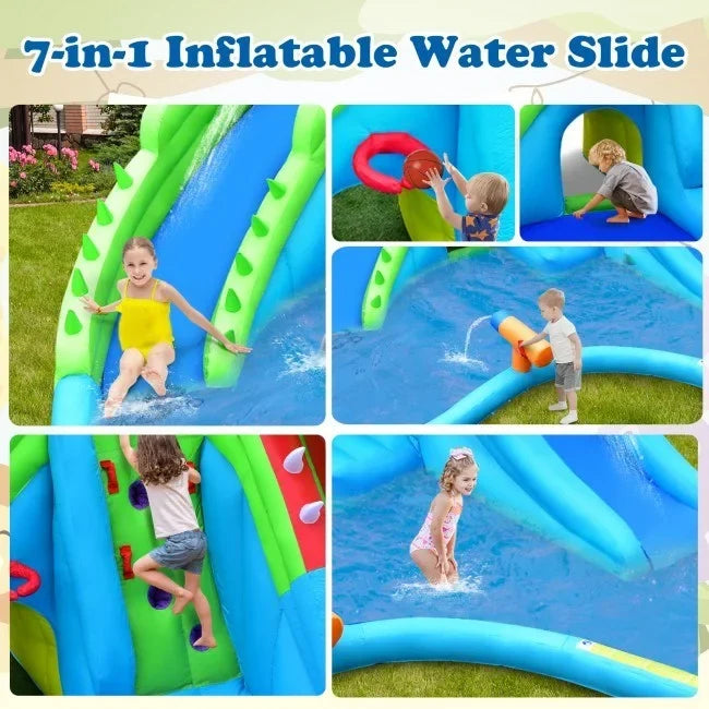 with Splashing in 7 Bounce Inflatable House 1 Pool