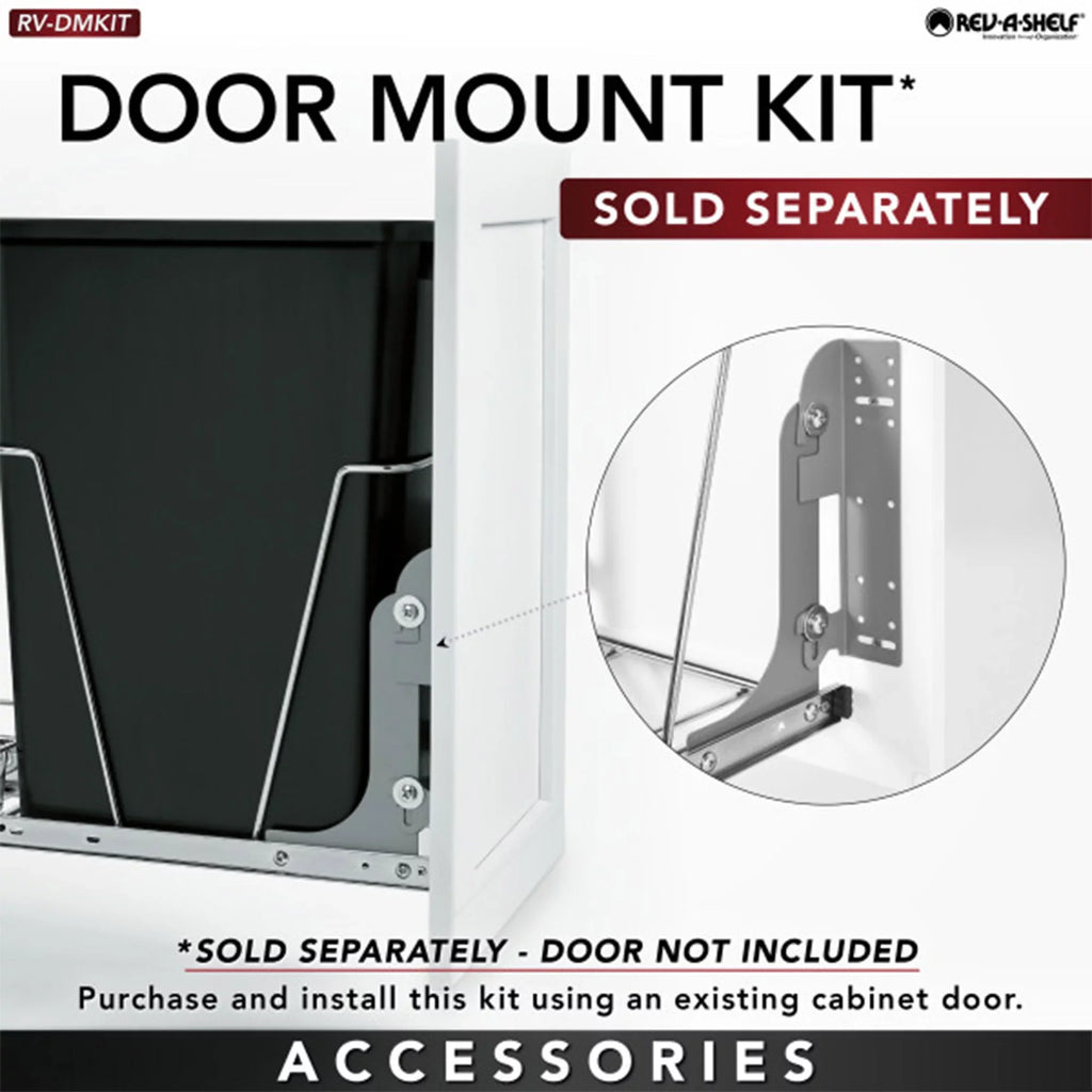 S Rev-A-Shelf Out for White, Pull Sliding Kitchen, Can Trash Qt RV-12PB-50 50