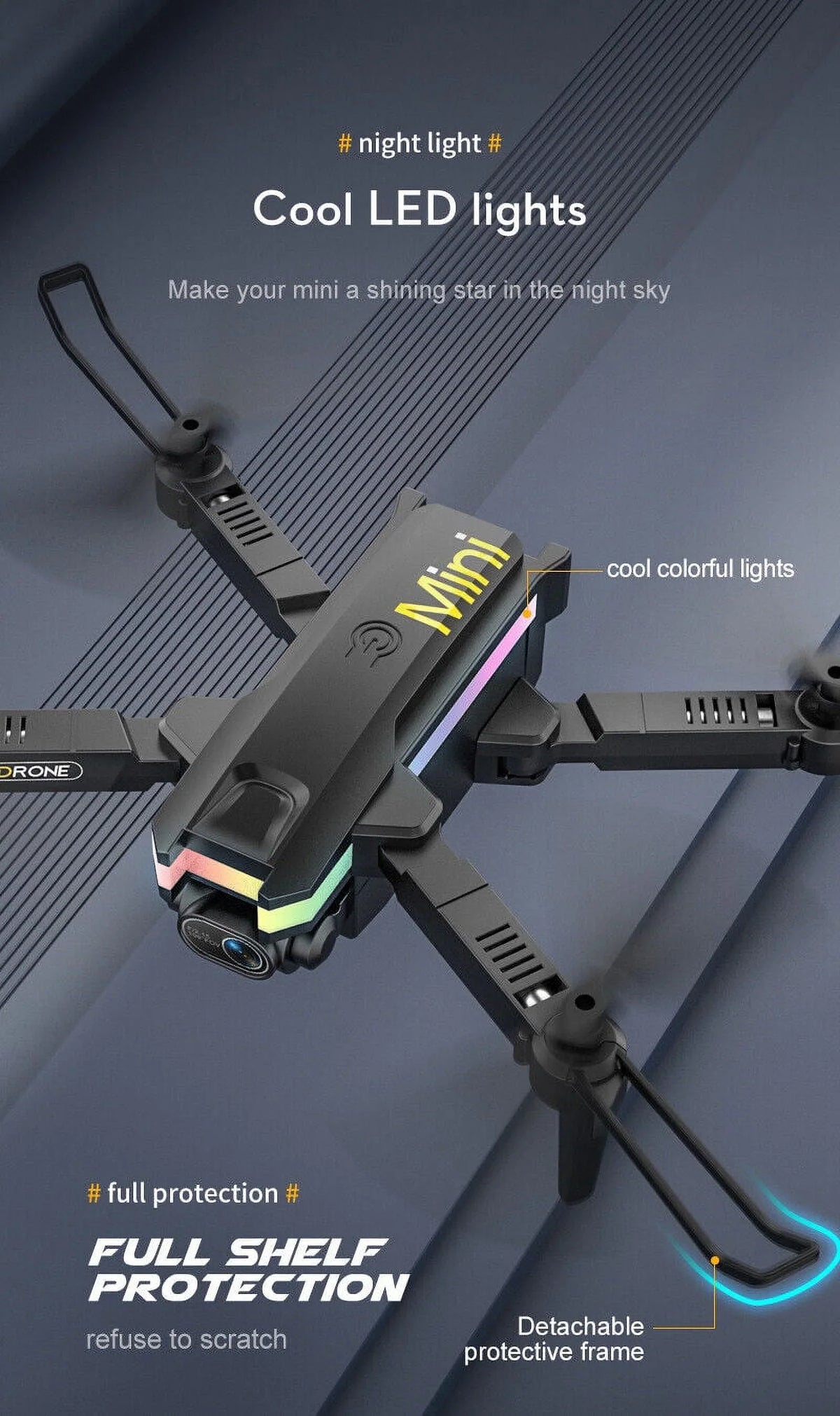 '- Photography JahyShow 4K Aerial SkyCapture Black Camera Quad Folding with Dual HD Pro Mini Drone -