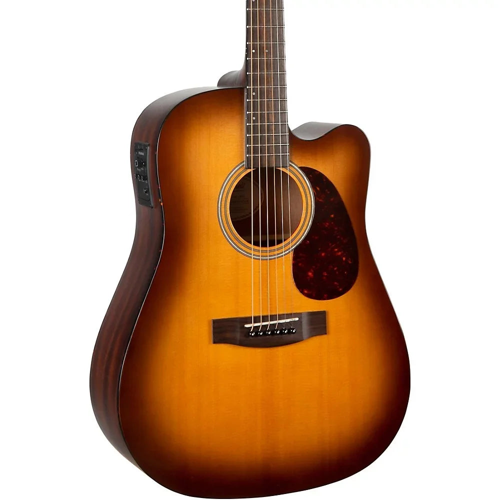 Dreadnought Burst Mahogany Edge Top Mitchell Guitar T311CE Solid Spruce Acoustic-Electric