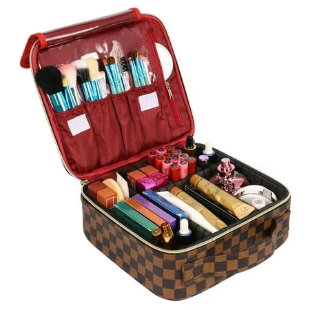 Women Accessories Travel Adjustable Organizer with Storage Brush Tool Bag Digital Toiletry ZBH Makeup Make Train Case Makeup Up for Compartments Jewelry Makeup Cosmetic
