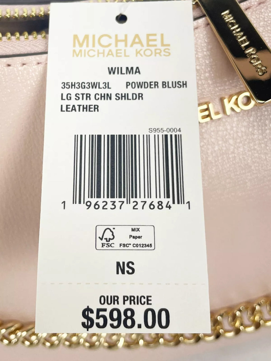 Smooth Kors Leather Purse Bag Wilma Shoulder Chain Large Michael