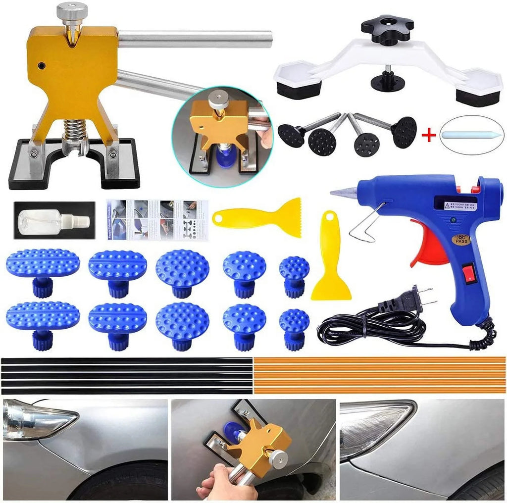 Dent Kits Dent PDR K06 Puller Bridge with DIY kit, Dent Paintless - Car Repair Auto Puller GLISTON Golden DENT Removal